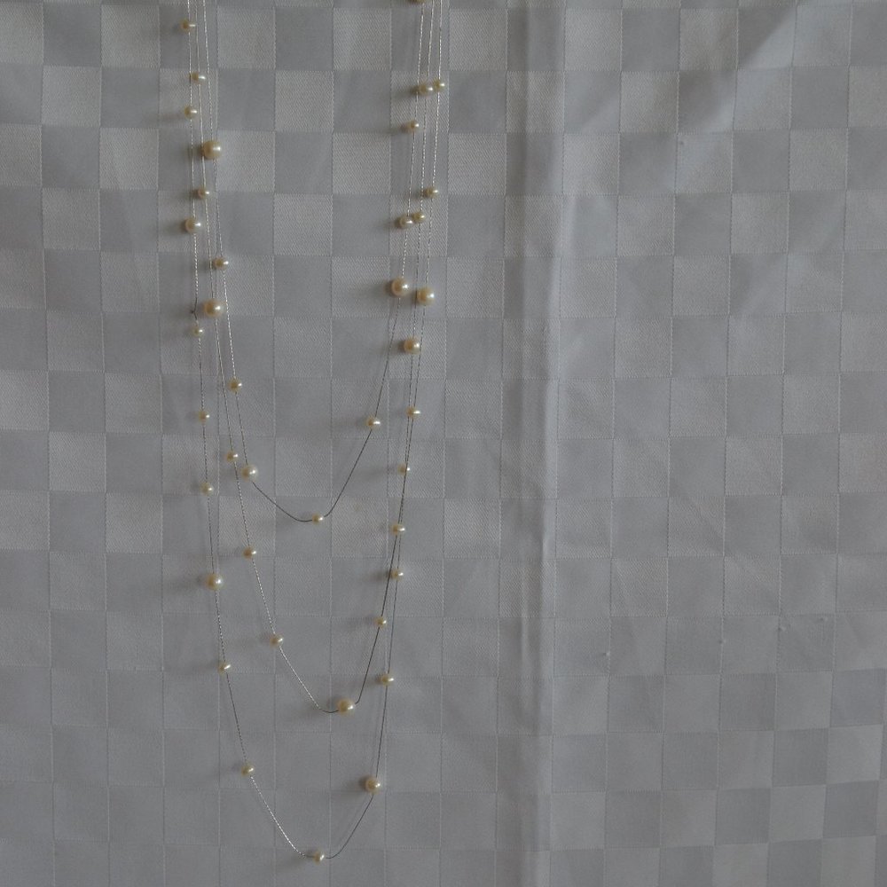 24" Triple Strand White Freshwater Pearl Necklace